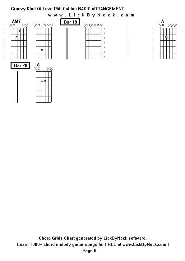 Chord Grids Chart of chord melody fingerstyle guitar song-Groovy Kind Of Love-Phil Collins-BASIC ARRANGEMENT,generated by LickByNeck software.